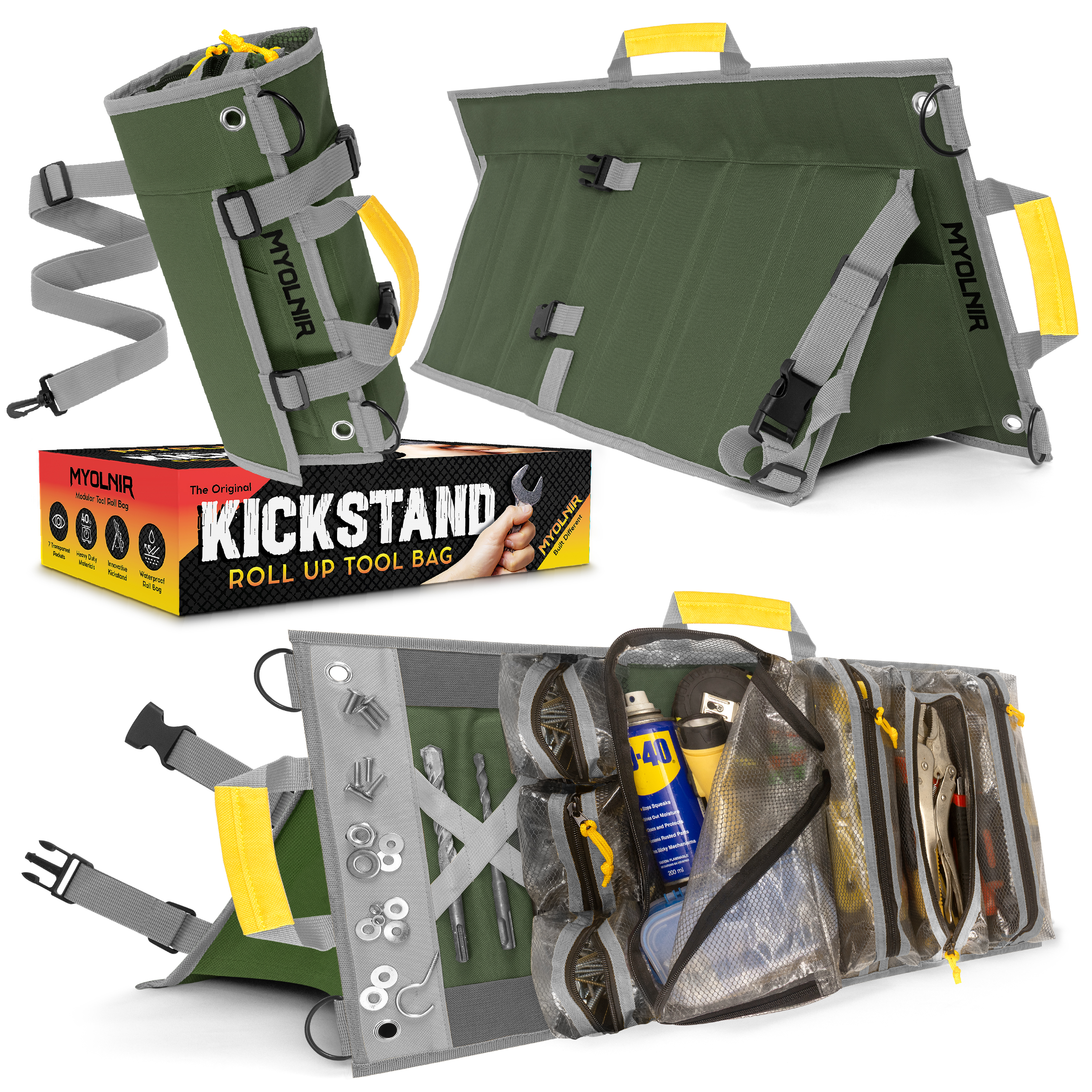 תיק MYOLNIR – פריסה, קיק-סטנד ואריזה