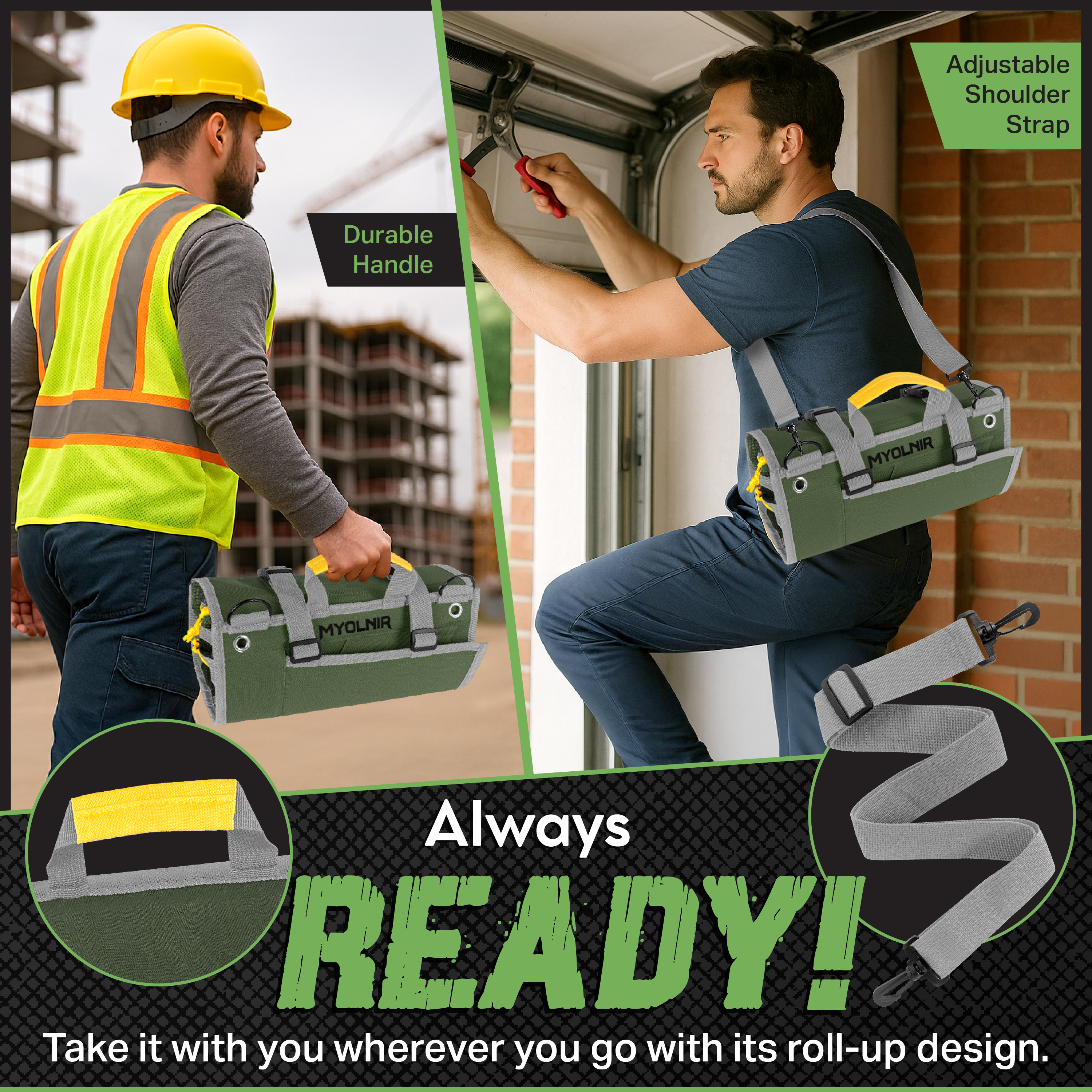 בשימוש – עבודה על סולם עם התיק