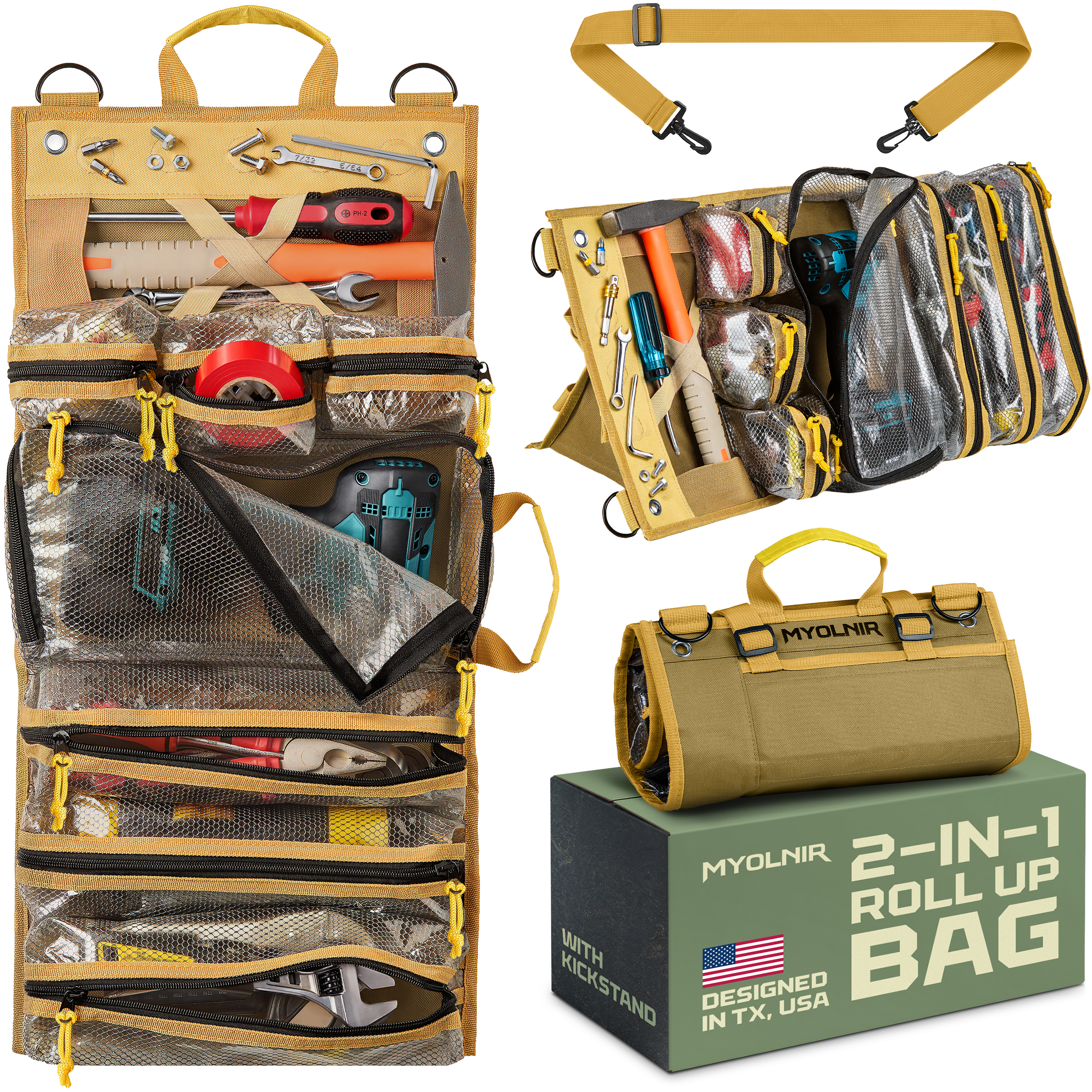 Myolnir tool bag Khaki/Yellow color