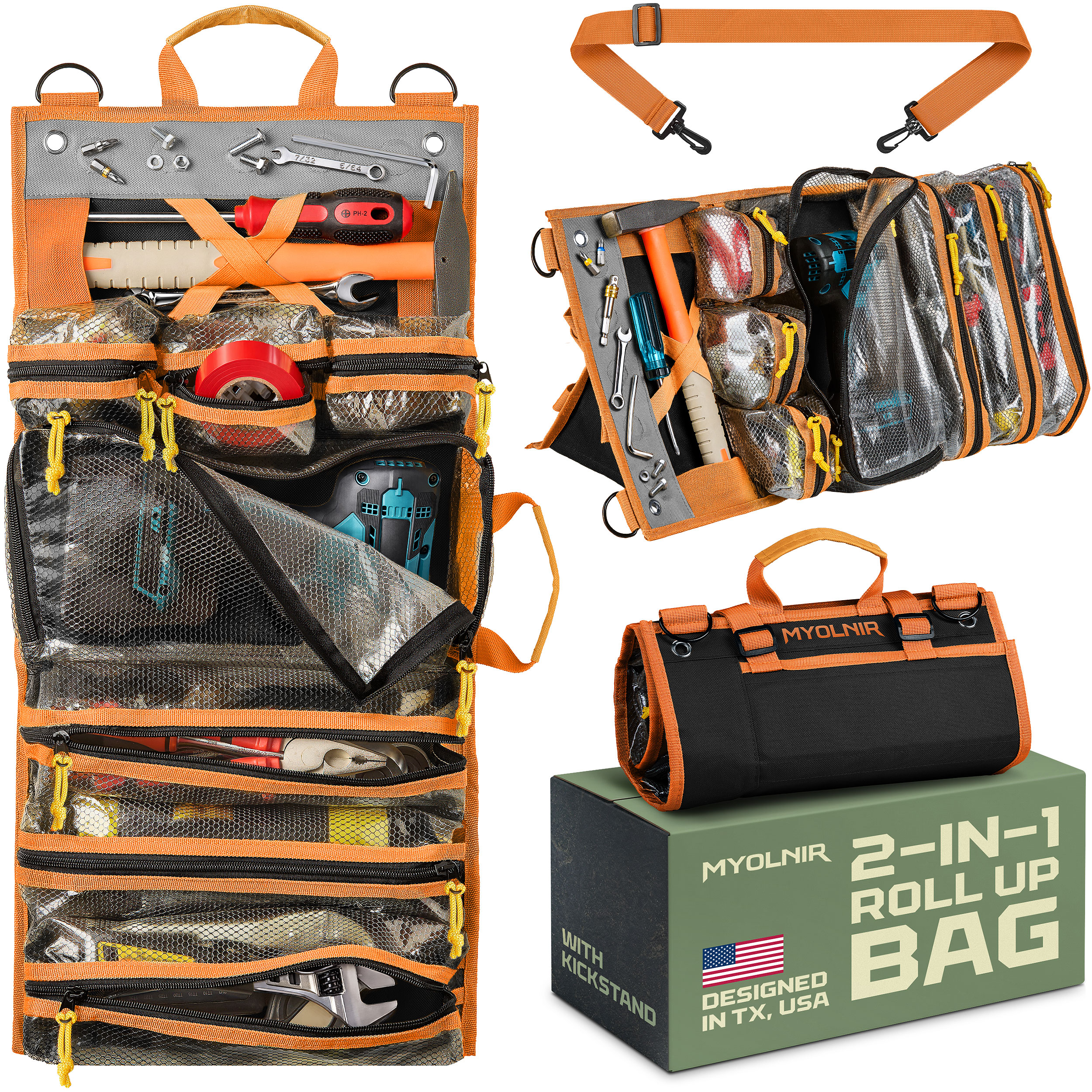 Myolnir tool bag Black/Orange color